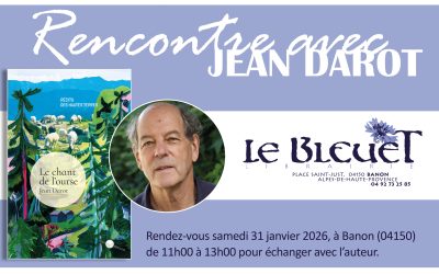 Rencontre à la librairie Le Bleuet, à Banon, avec Jean Darot