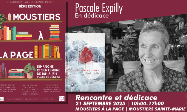 Pascale Expilly en dédicace à Moustiers-Sainte-Marie.